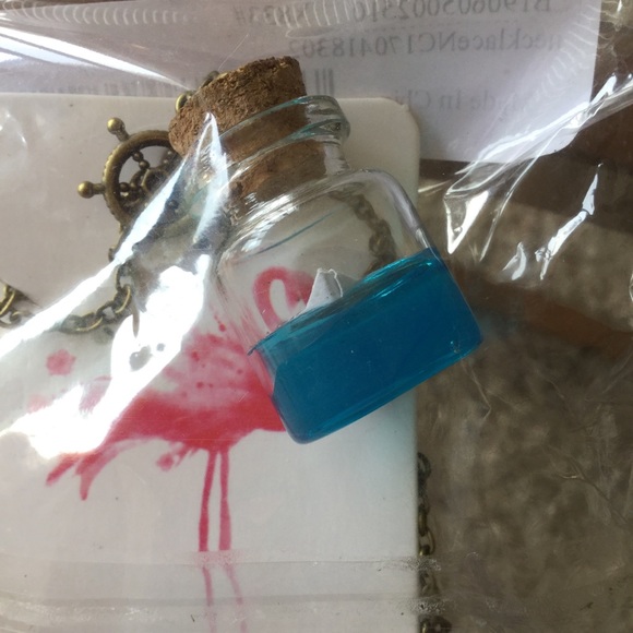 Sea Water Drift Paper Boat Pendant Necklace Anchor - Picture 3 of 5